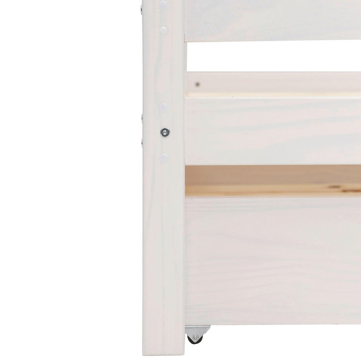 AUSZIEHBETT 90/200 cm,  in Weiß, Bettschublade, Lattenrost für Zusatzbett, Lattenrost für Hauptbett  - Naturfarben/Weiß, MODERN, Holz (90/200cm) - MID.YOU