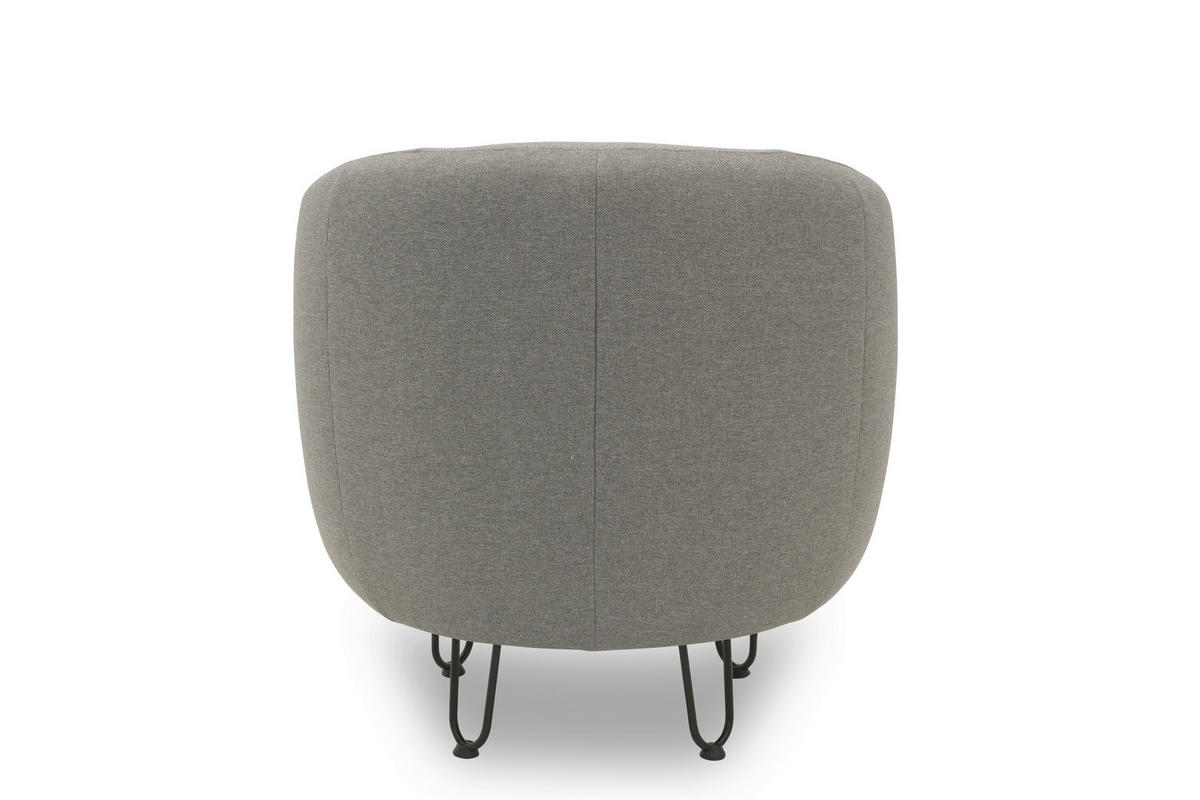 SESSEL Webstoff Hellgrau    - Hellgrau/Schwarz, Design, Textil/Metall (72/74/76cm) - MID.YOU