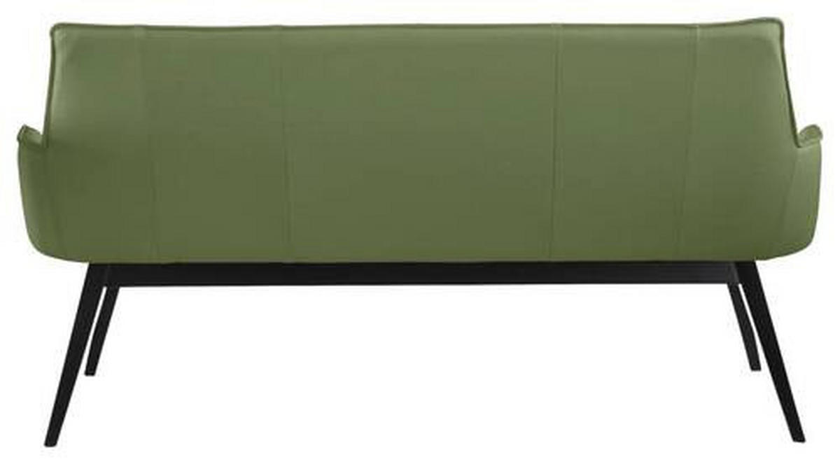 SITZBANK 160/89,5/64 cm Echtleder Grün Buche massiv  - Schwarz/Grün, Design, Leder/Holz (160/89,5/64cm) - Novel