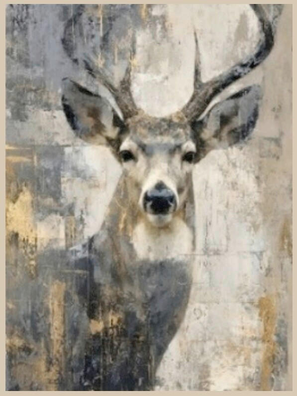 Euroart Leinwandbild Majestic Deer Mehrfarbig 90x120 cm