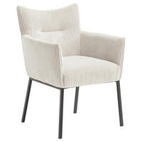 ARMLEHNSTUHL Eisen Cord  - Creme/Schwarz, Design, Textil/Metall (63/86/65cm) - Novel