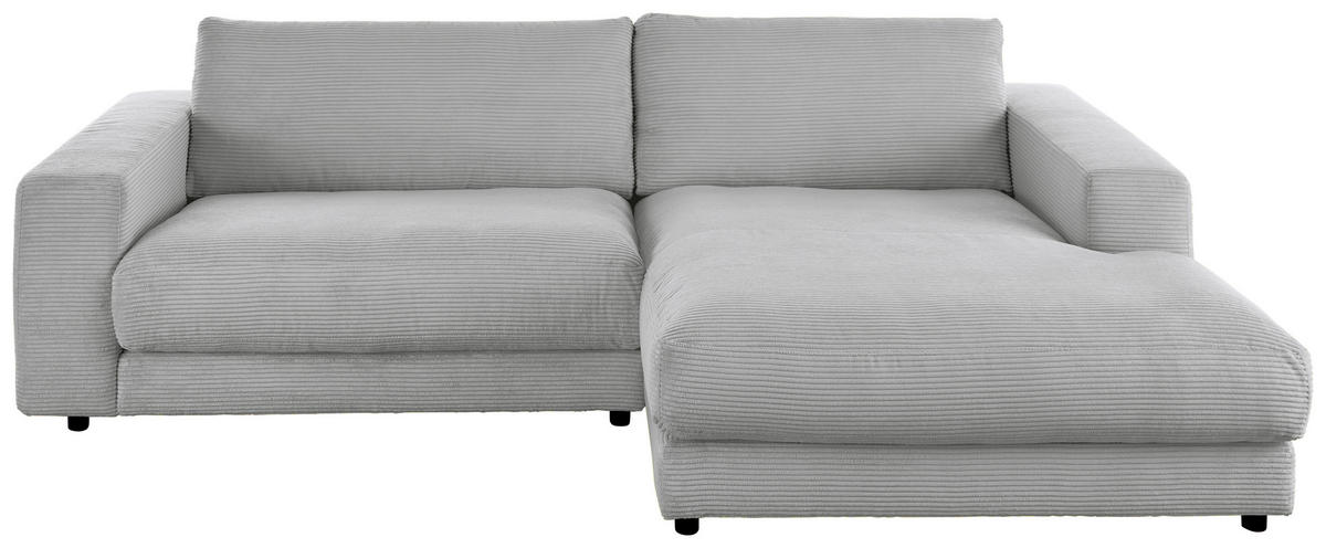 ECKSOFA in Cord Grau  - Schwarz/Grau, Design, Kunststoff/Textil (270/190cm) - Lomoco