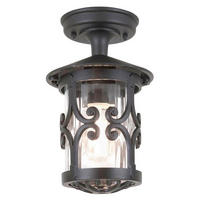 AUßENDECKENLEUCHTE Hereford 15/26 cm  - Schwarz, KONVENTIONELL, Glas/Metall (15/26cm) - Elstead Lighting