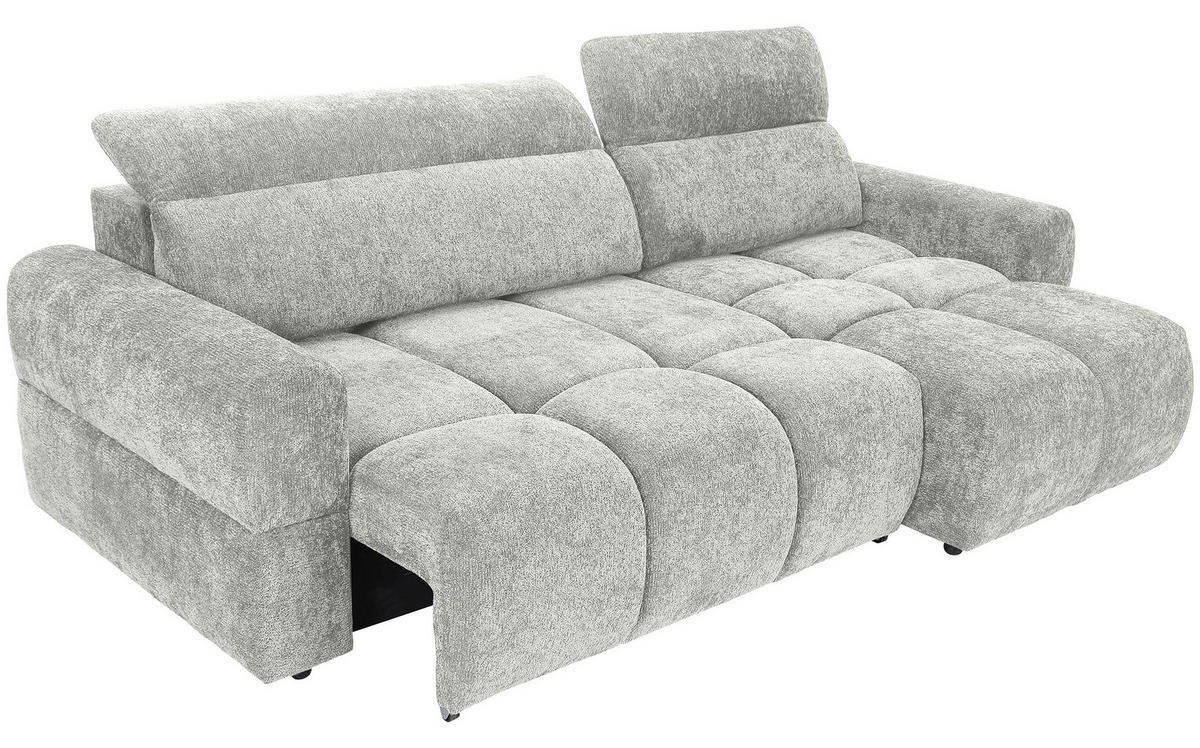 ECKSOFA Mintgrün Chenille Bettkasten, Rücken echt, Kopfteilverstellung, Sitztiefenverstellung  - Schwarz/Mintgrün, MODERN, Kunststoff/Textil (268/165cm) - Carryhome