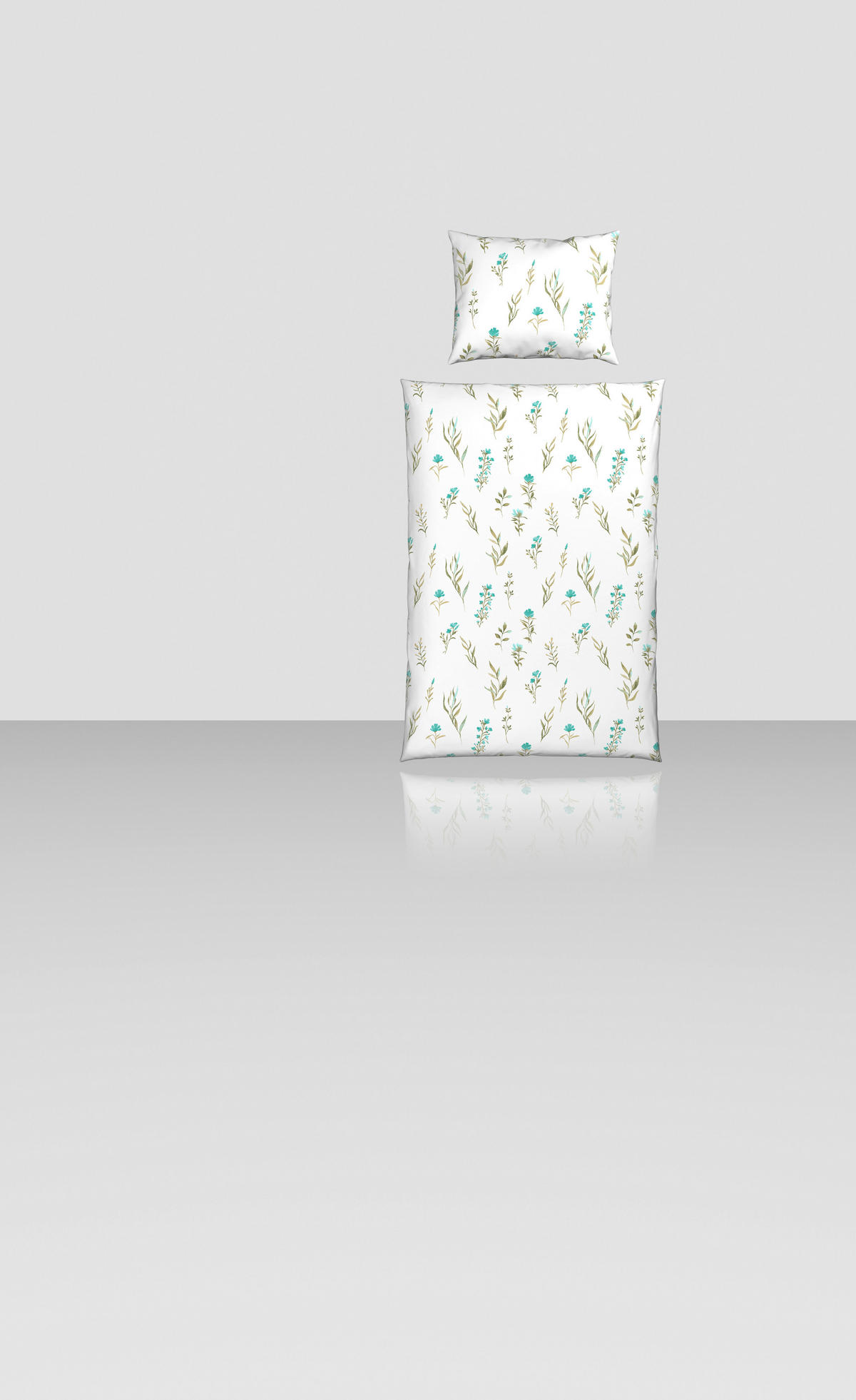 POSTELJINA 140/200 cm  Mavie  - bijela/tirkizna, Konvencionalno, tekstil (140/200cm) - Novel