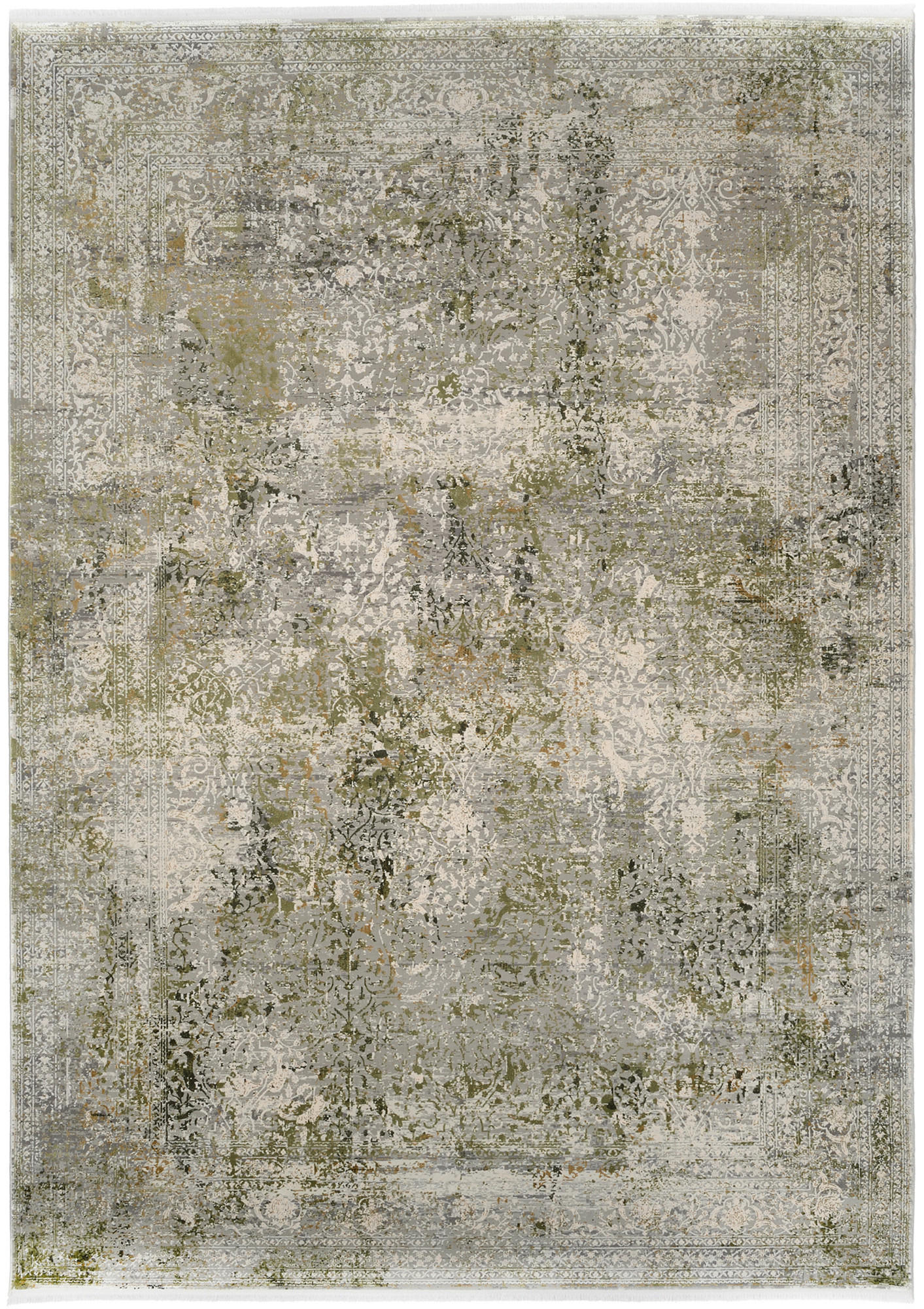 Dieter Knoll Läufer Avignon Grau, Grün 80x200 cm