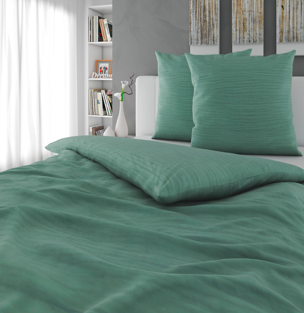 BETTWÄSCHE Musselin 200/200 cm  - Grün, Textil (200/200cm) - Novel