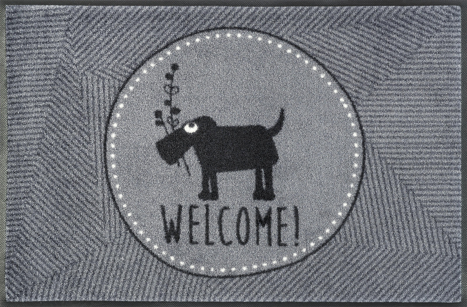 wash+dry FUßMATTE Herr Just-Welcome ! Grau 50x75 cm