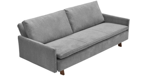 SCHLAFSOFA Flachgewebe Grau - Eichefarben/Grau, KONVENTIONELL, Holz/Textil (220/85/98cm) - Carryhome