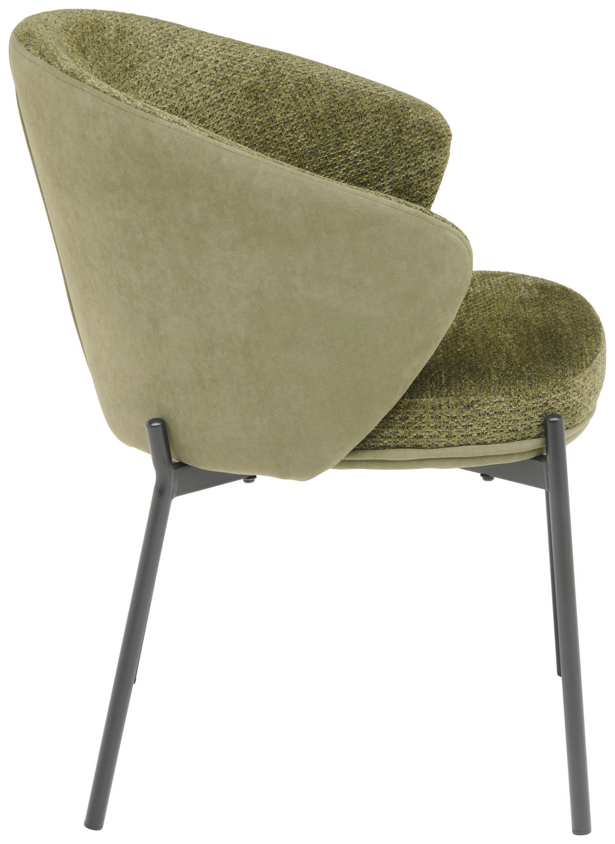 ARMLEHNSTUHL  in Eisen Samt  - Schwarz/Grün, MODERN, Textil/Metall (56/76,5/57,5cm) - MID.YOU