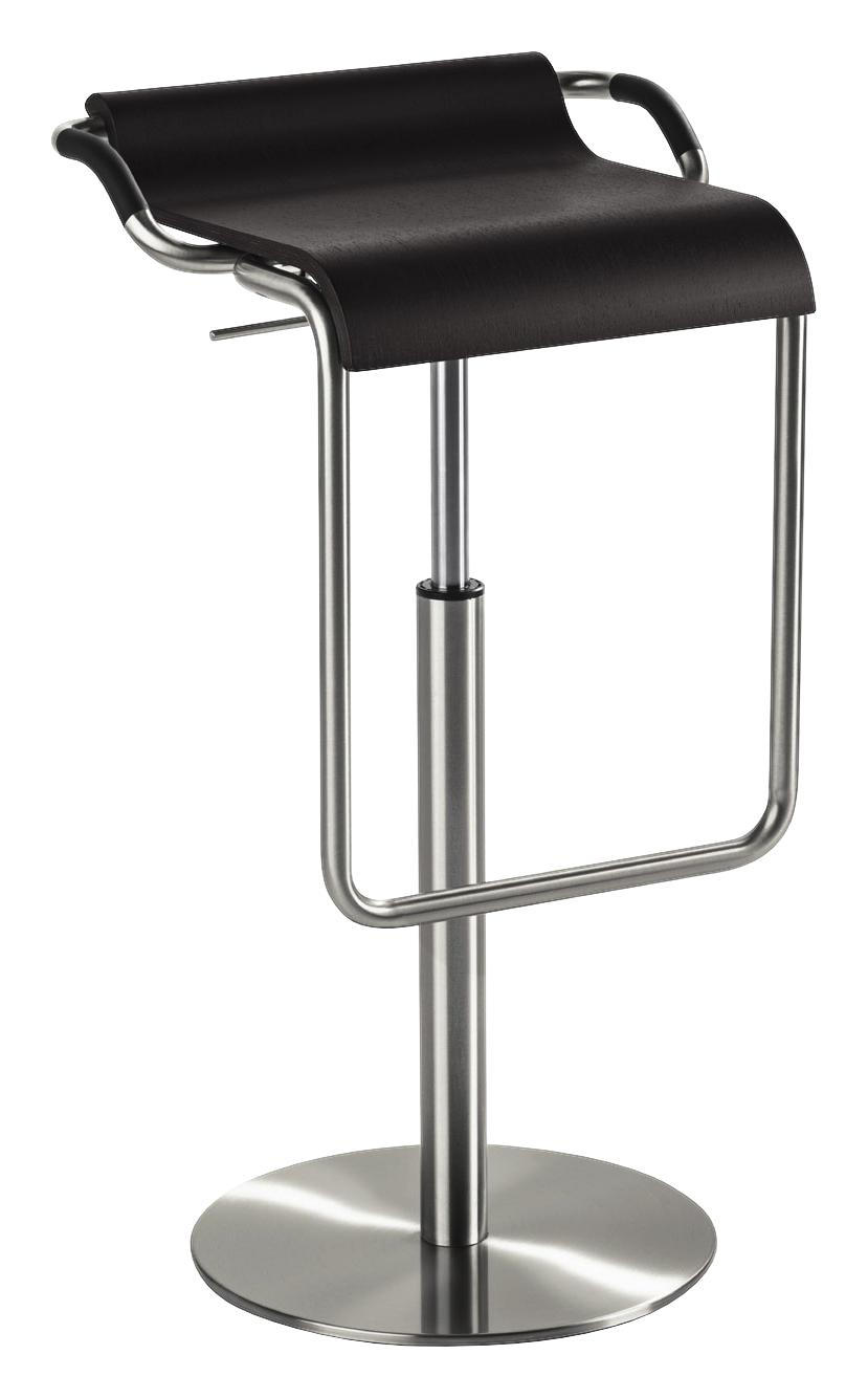 Barhocker in Holz, Metall Schwarz, Edelstahlfarben