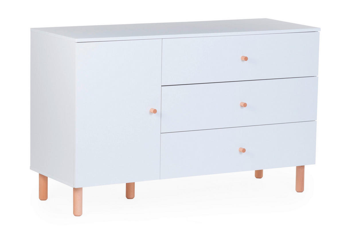 WICKELKOMMODE Wonder White 2023 Weiß  - Weiß/Naturfarben, Design, Holz/Holzwerkstoff (137/93/75cm) - Childhome