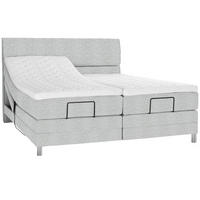 BOXSPRINGBETT 200/200 cm  in Hellgrau  - Chromfarben/Hellgrau, Konventionell, Kunststoff/Textil (200/200cm) - Voleo