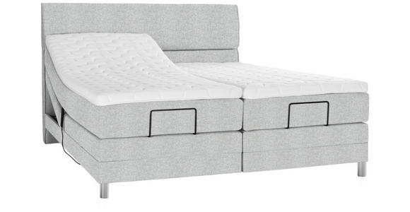 BOXSPRINGBETT 180/200 cm  in Hellgrau  - Chromfarben/Hellgrau, KONVENTIONELL, Kunststoff/Textil (180/200cm) - Voleo