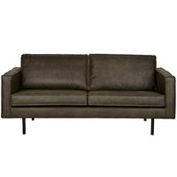 2,5-SITZER Rodeo in Kombination Echtleder/Stoff Grün   - Schwarz/Grün, Design, Leder/Metall (190/85/86cm) - Livetastic