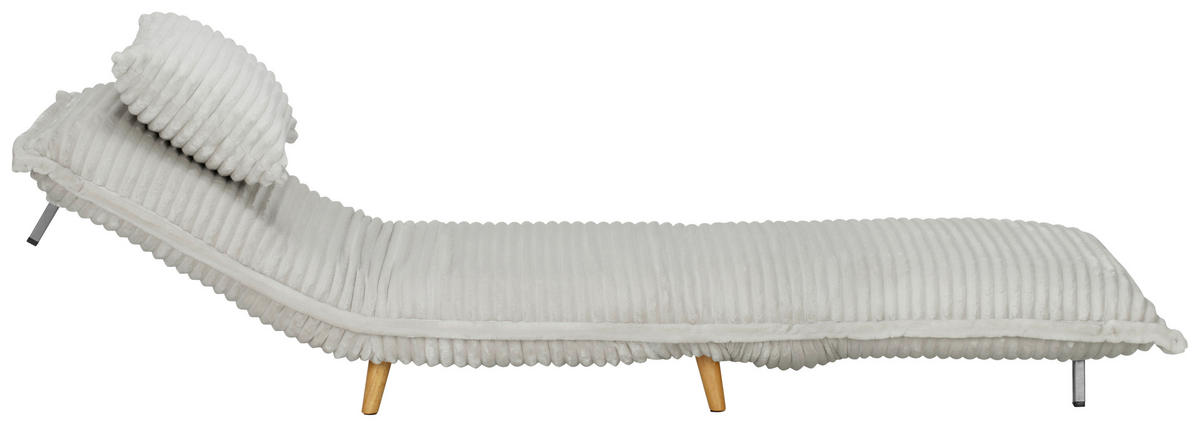 SCHLAFSESSEL Cord Weiß    - Walnussfarben/Weiß, MODERN, Holz/Textil (76/85/83cm) - Livetastic