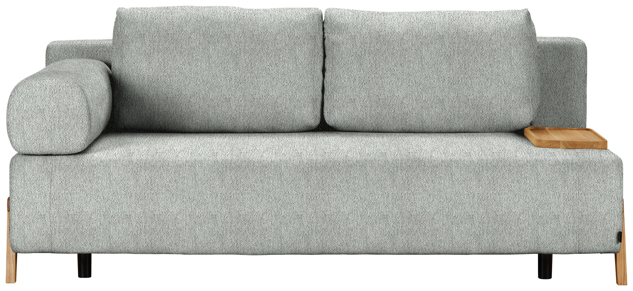 SCHLAFSOFA Struktur Silberfarben  - Silberfarben/Naturfarben, Design, Holz/Textil (211/88/102cm) - Niels Andersson
