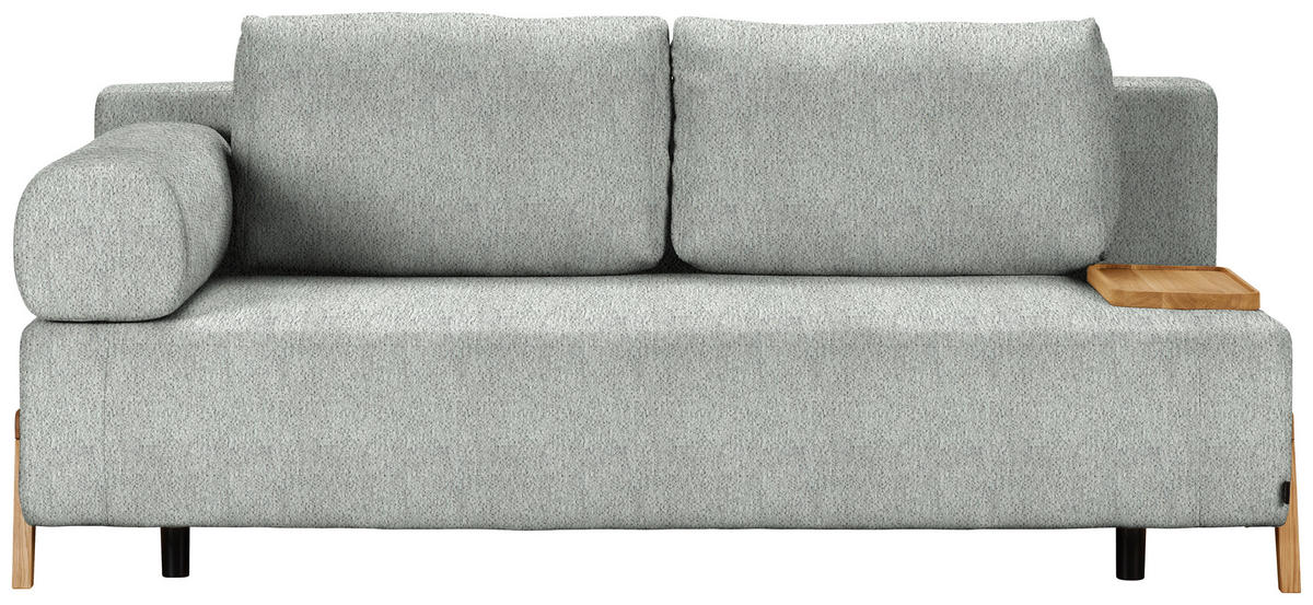 SCHLAFSOFA in Holz, Textil Silberfarben  - Silberfarben/Naturfarben, Design, Holz/Textil (211/88/102cm) - Niels Andersson