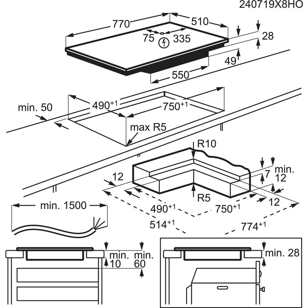 Thumbnail - Dieter Knoll Induktionskochfeld Dieter Knoll, Schwarz, Metall, Glas, 77.7x4.9x51 cm, Kindersicherung, Sicherheitsabschal...