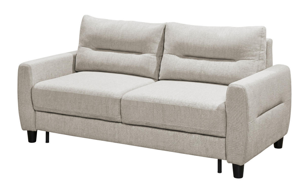 SCHLAFSOFA Webstoff Perlmutt  - Perlmutt/Schwarz, Modern, Holz/Textil (192/83/99cm) - MID.YOU