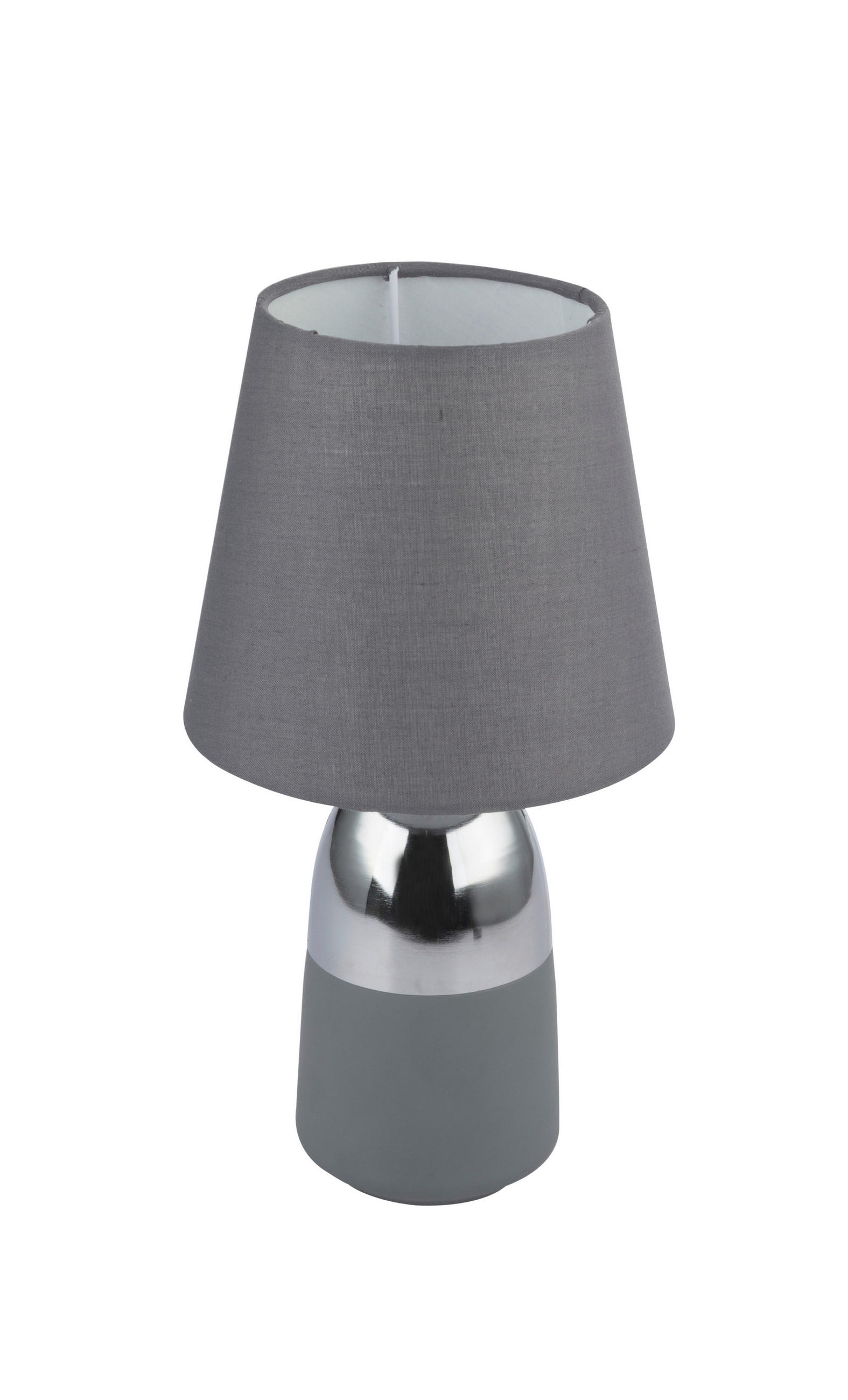 STONA LAMPA EUGEN  - siva/bela, Osnovno, tekstil/metal (16/31cm)