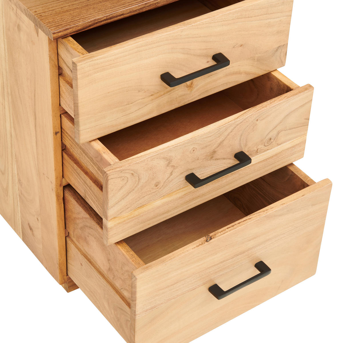 SCHREIBTISCH  in Schwarz, Akaziefarben  - Schwarz/Akaziefarben, MODERN, Holz/Metall (145/76/67cm) - MID.YOU