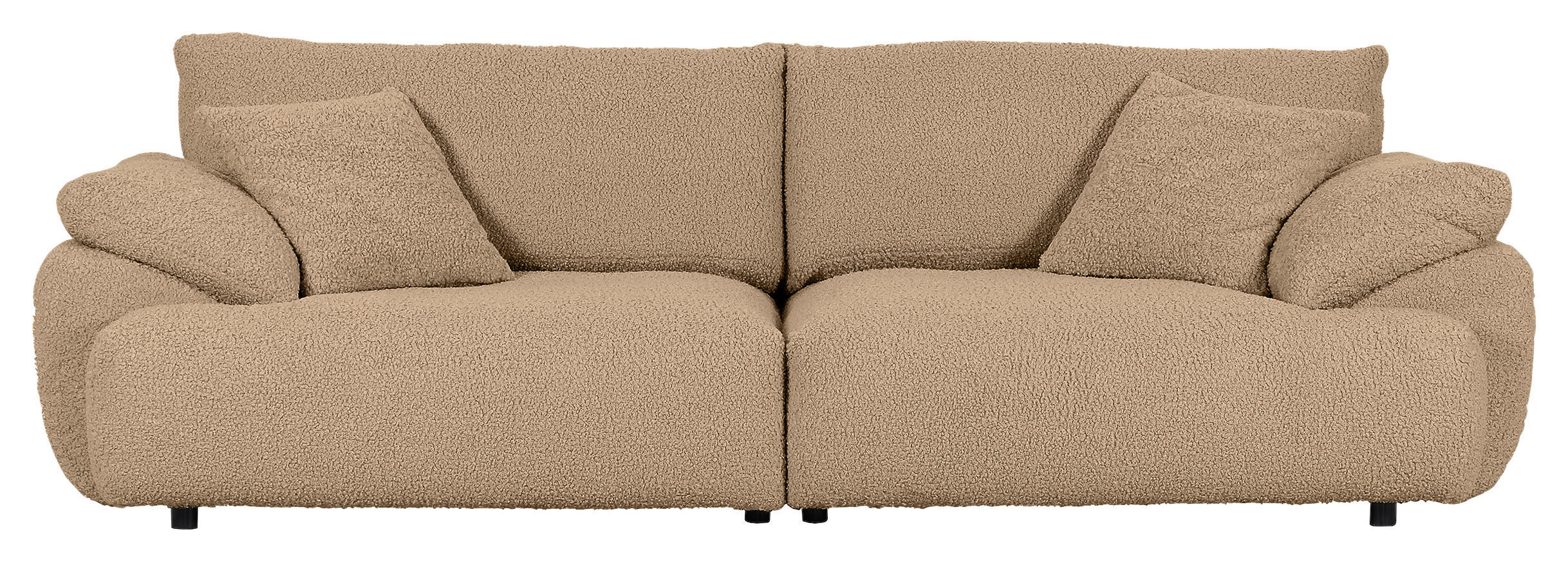 BIGSOFA Plüsch Hellbraun  - Hellbraun/Schwarz, MODERN, Kunststoff/Textil (290/68/117cm) - Carryhome