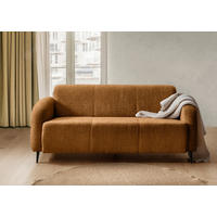 3-SITZER-SOFA Marone Bouclé Goldfarben  - Goldfarben/Schwarz, MODERN, Textil/Metall (180/76/90cm) - Livetastic