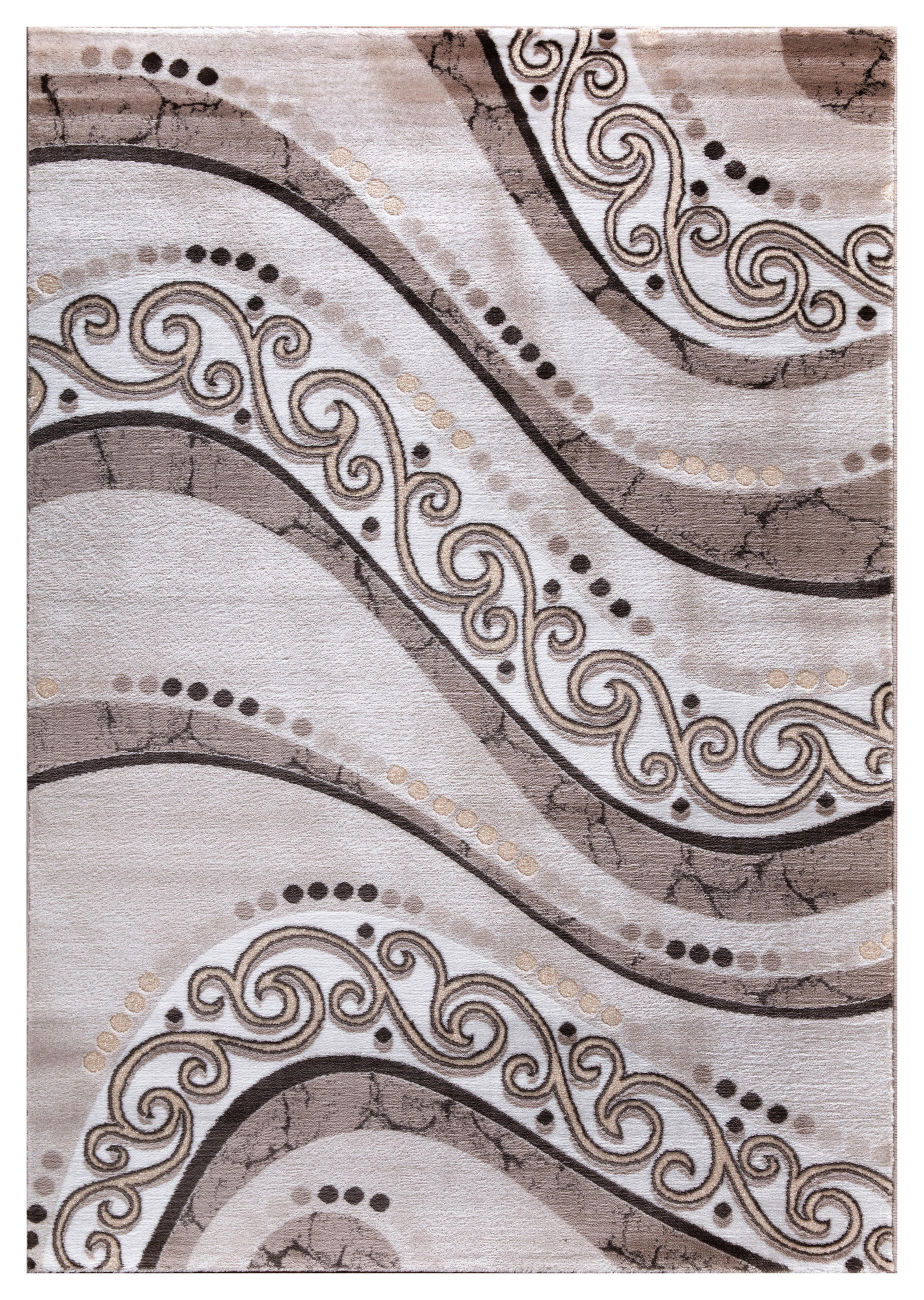 VINTAGE-TEPPICH 120/170 cm Eleysa Creme, Weiß, Graubraun  - Graubraun/Creme, LIFESTYLE, Textil (120/170cm)