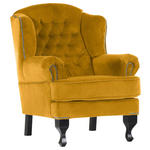 CHESTERFIELD-SESSEL in Flachgewebe Gelb  - Gelb/Schwarz, Design, Holz/Textil (87/107/96cm) - Ambia Home