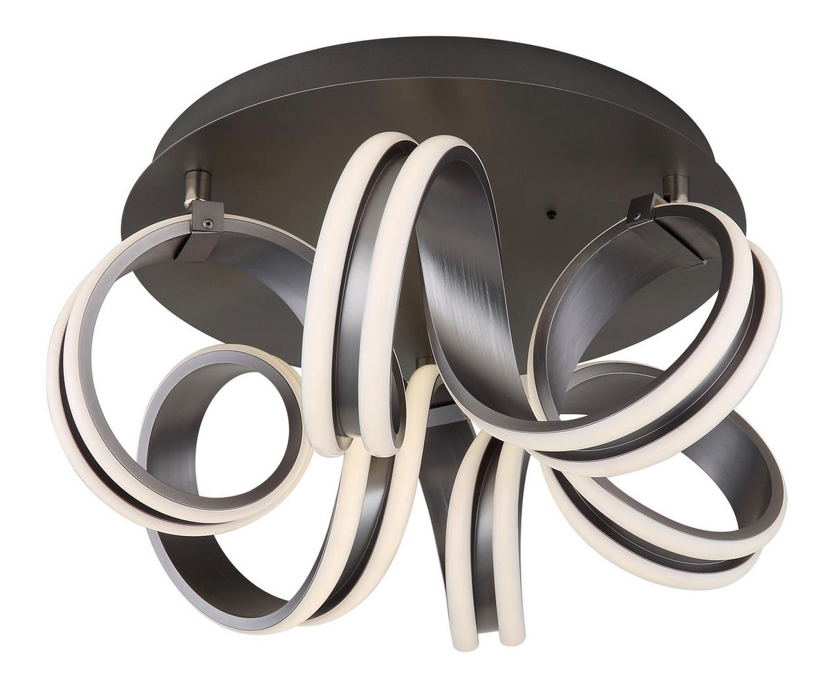 LED-DECKENLEUCHTE 46/25 cm   - Dunkelgrau/Weiß, Design, Kunststoff/Metall (46/25cm) - Globo