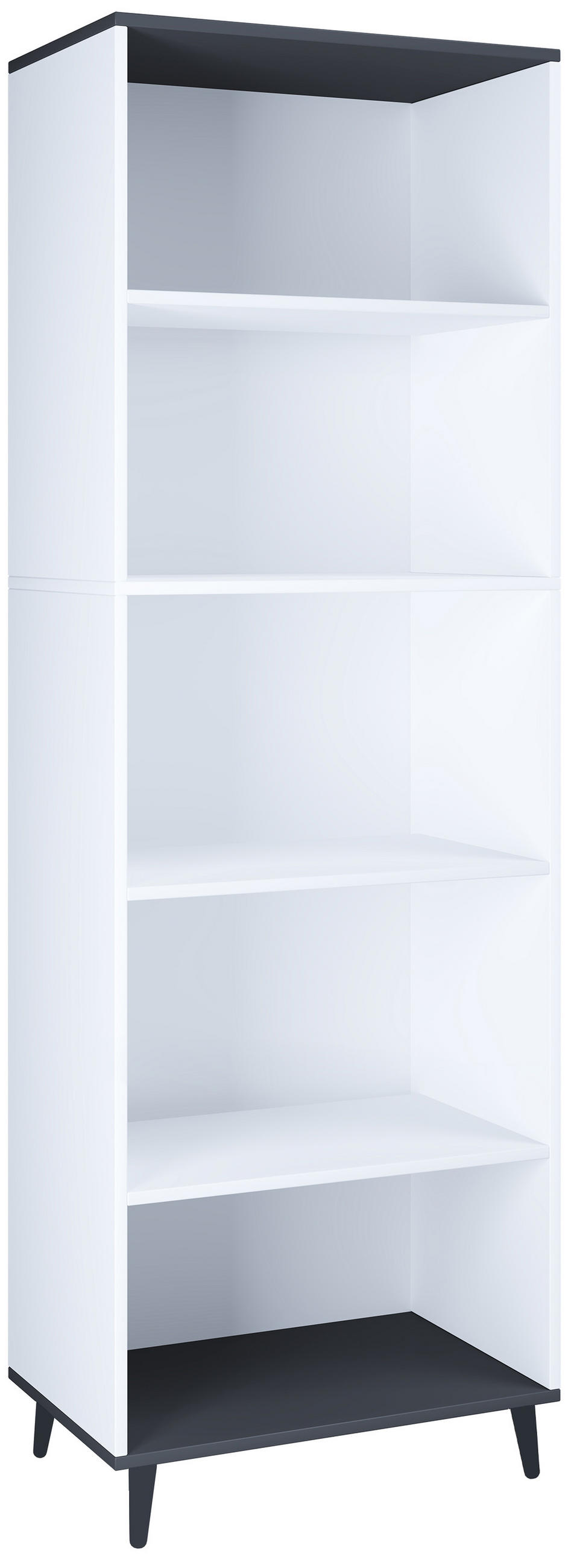 HYLLA i 60/184/31 cm antracit, vit  - vit/antracit, Modern, trämaterial (60/184/31cm) - MID.YOU