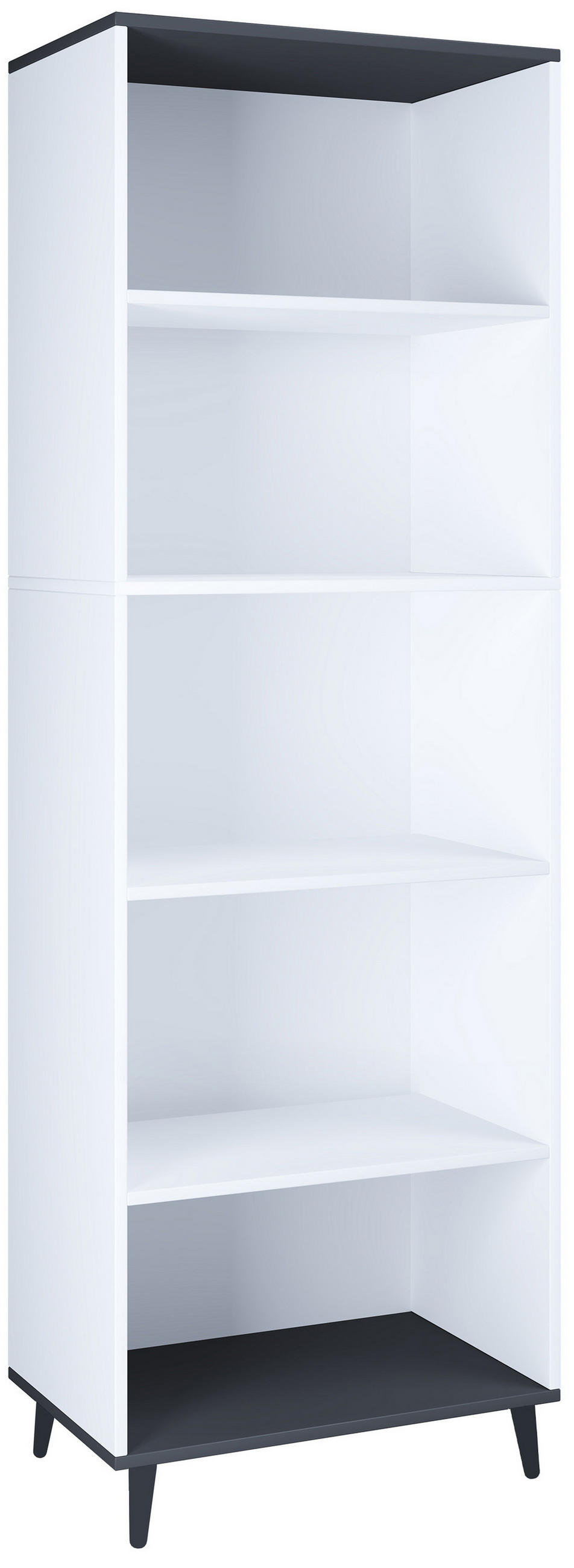 Etajeră, 60/184/31 cm, antracit, alb,