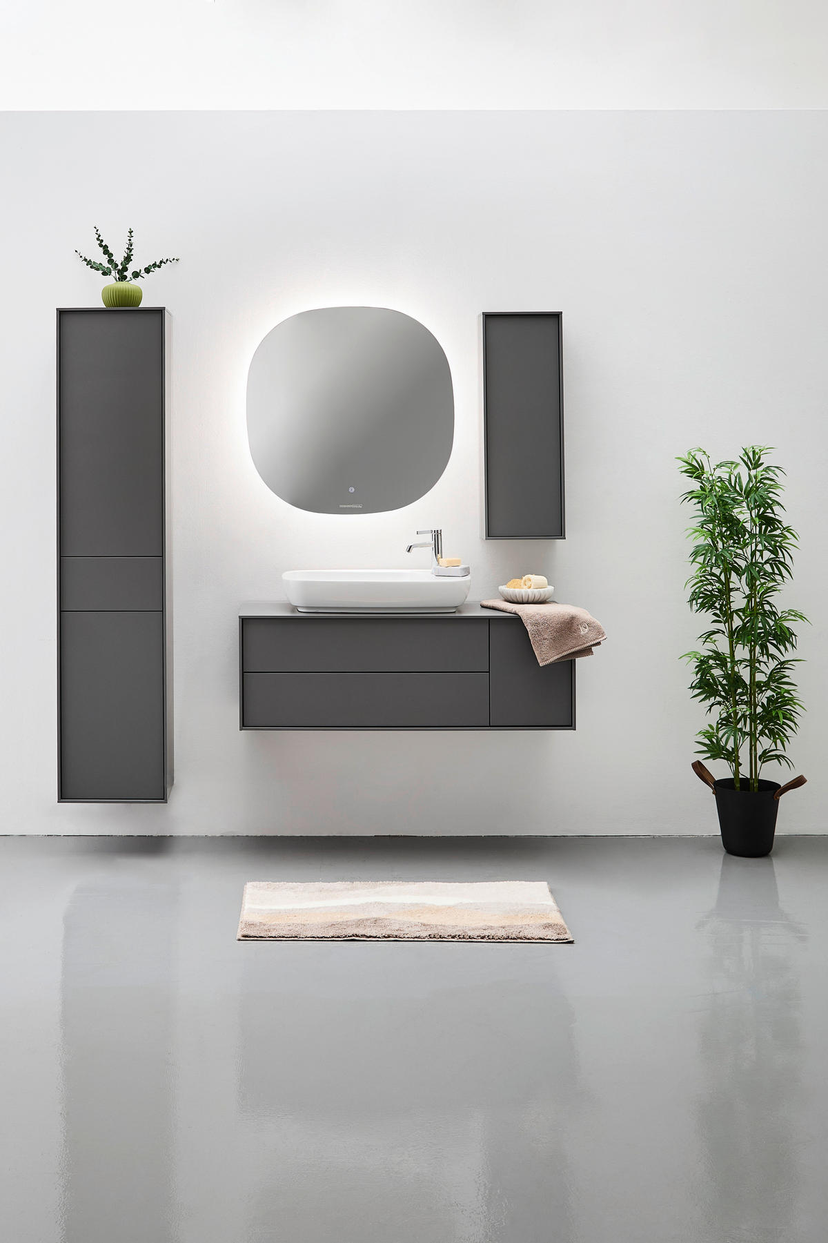 WASCHTISCHKOMBI 120 cm  - Weiss Hochglanz/Anthrazit, Modern, Keramik/Holzwerkstoff (120cm) - Welnova