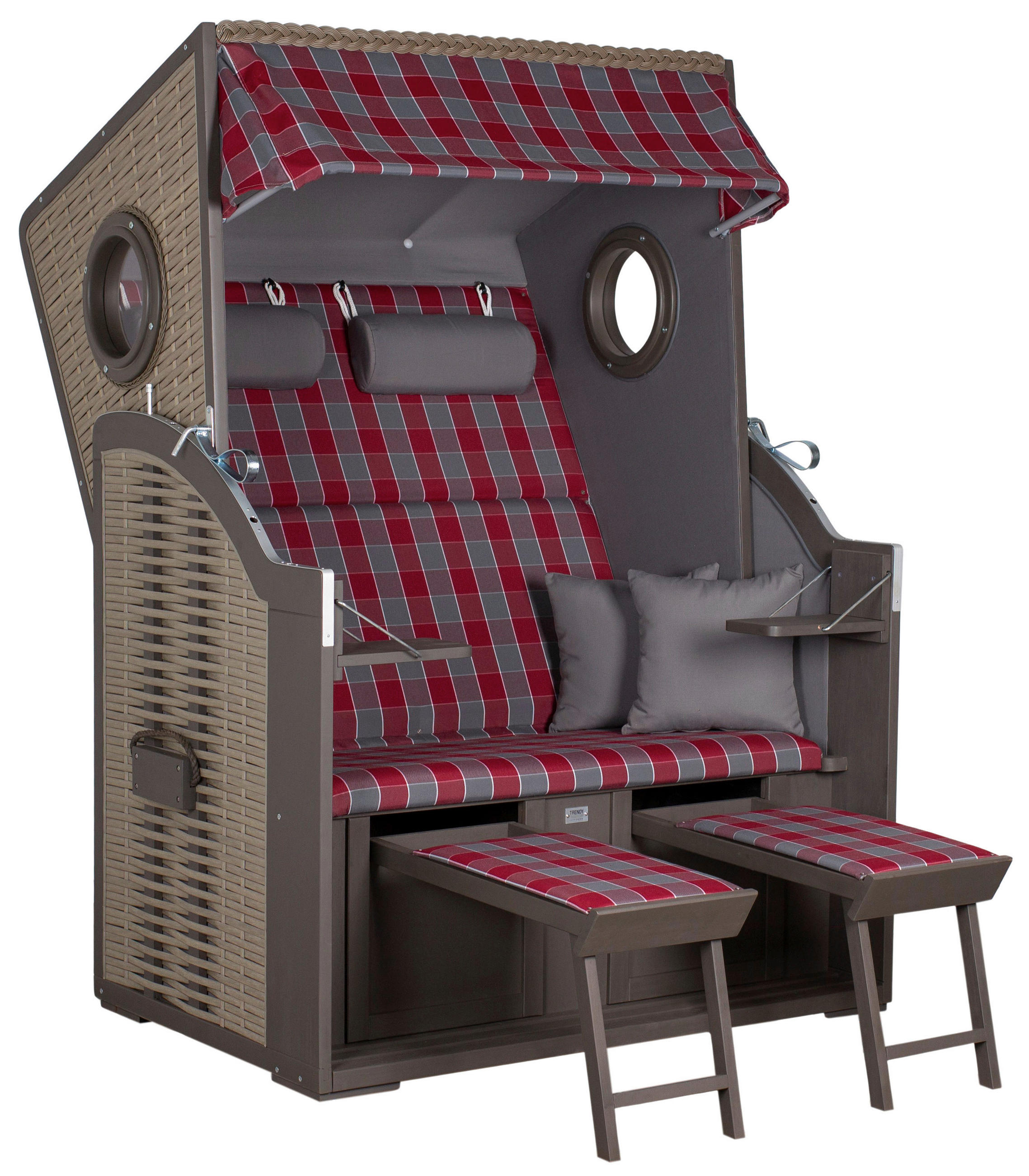 Gardenson Strandkorb Grau 120x160x80 cm