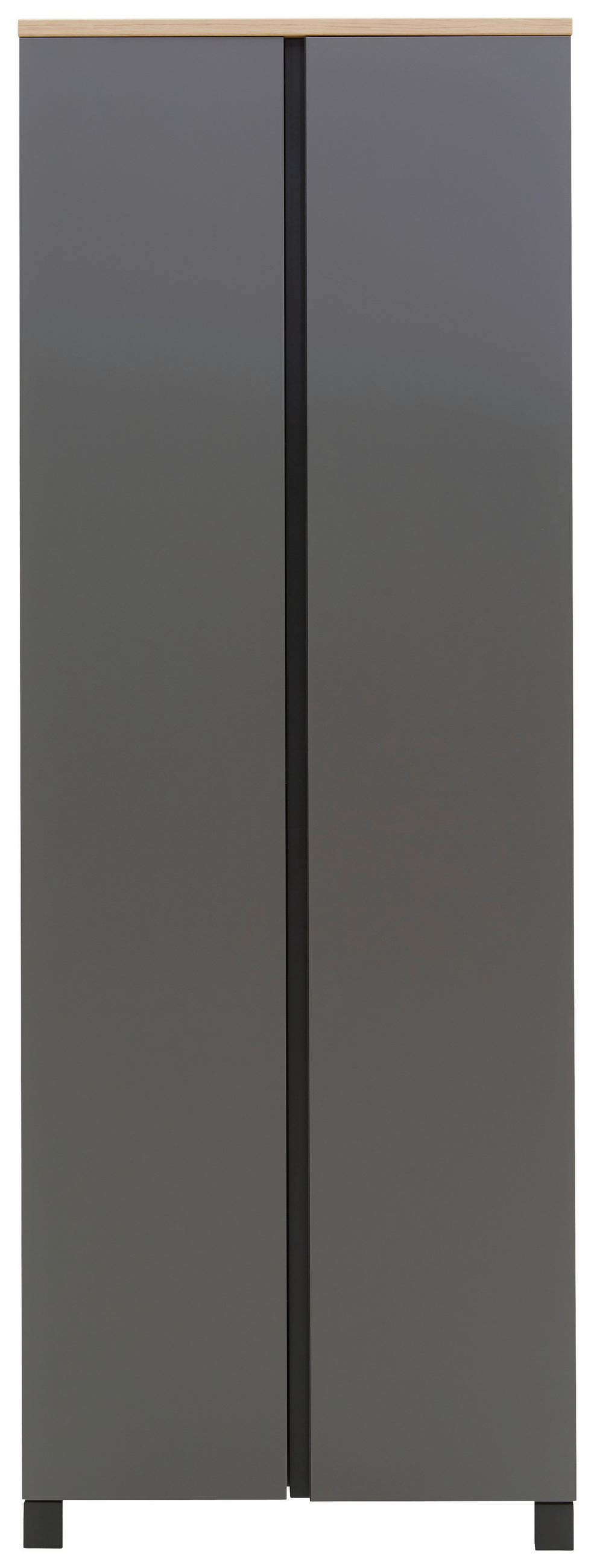 ORMAR GARDEROBNI  siva, boje hrasta  - siva/boje hrasta, Design, drvni materijal/metal (70/193/37cm) - Dieter Knoll