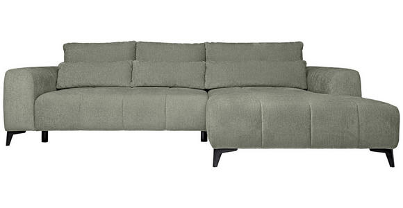 ECKSOFA  in Chenille Mintgrün  279/222 cm  - Schwarz/Mintgrün, KONVENTIONELL, Kunststoff/Textil (279/222cm) - Hom`in