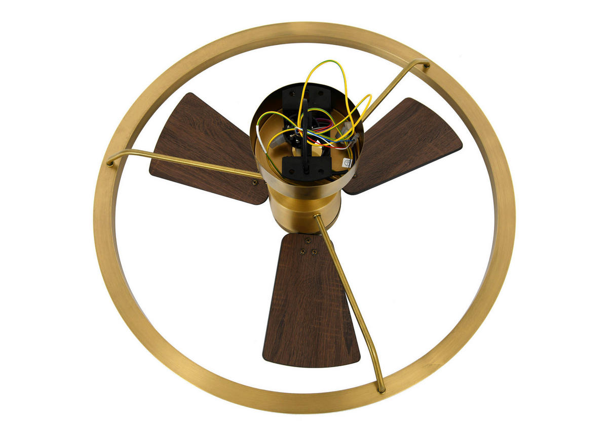 DECKENVENTILATOR     - Messingfarben/Walnussfarben, Basics, Holzwerkstoff/Metall (70/34.5/70cm)