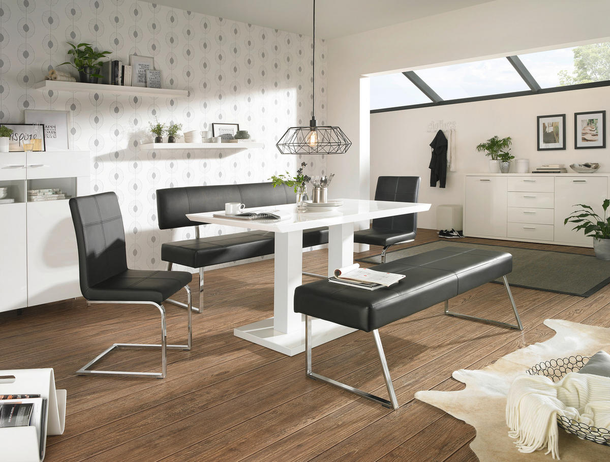 NIHAJNI STOL, kovina, tekstil črna, barve kroma  - barve kroma/črna, Design, kovina/tekstil (44/91/52cm) - Carryhome