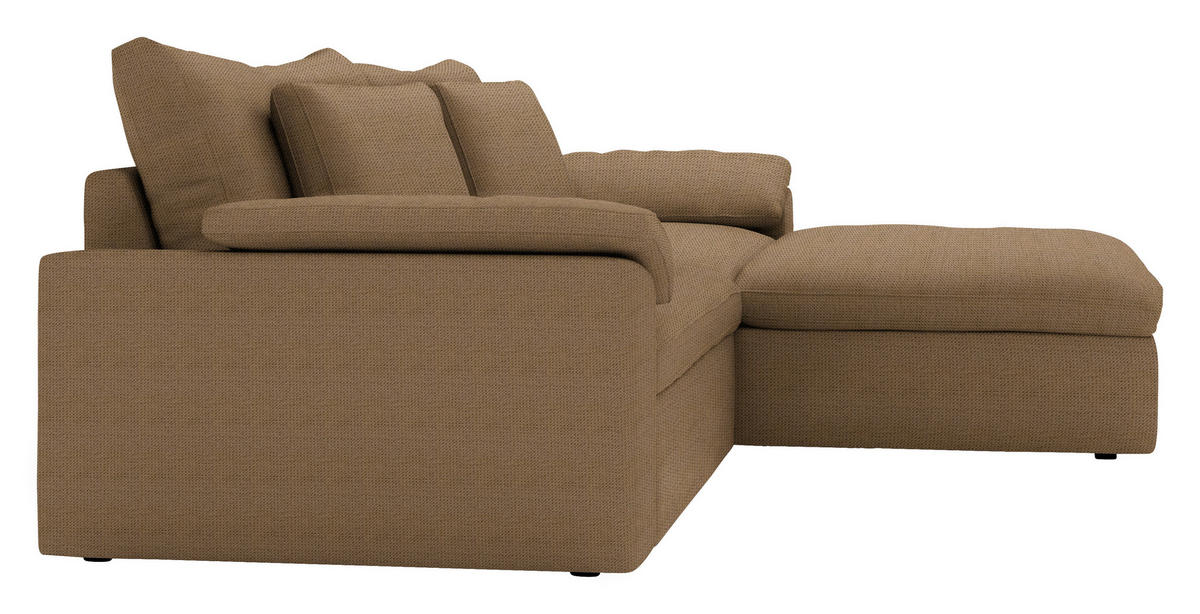 ECKSOFA  Chenille Rostfarben  - Rostfarben/Schwarz, Modern, Kunststoff/Textil (306/198cm) - Carryhome