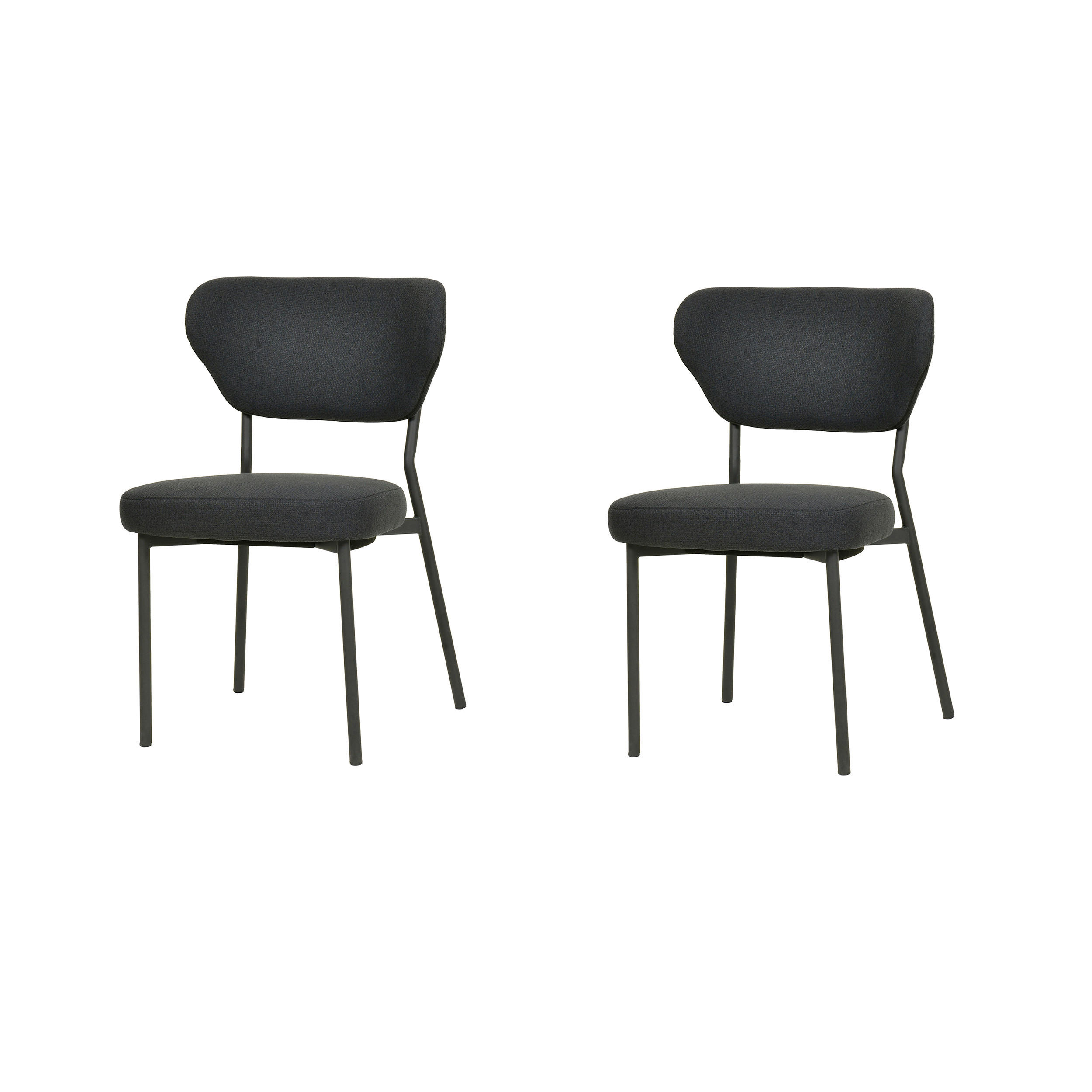 GARTENSESSEL-SET Metall, Kunststoff, Textil Schwarz  - Schwarz, Basics, Kunststoff/Textil (52/82/54cm)