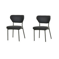 GARTENSESSEL-SET Schwarz  - Schwarz, Basics, Kunststoff/Textil (52/82/54cm)