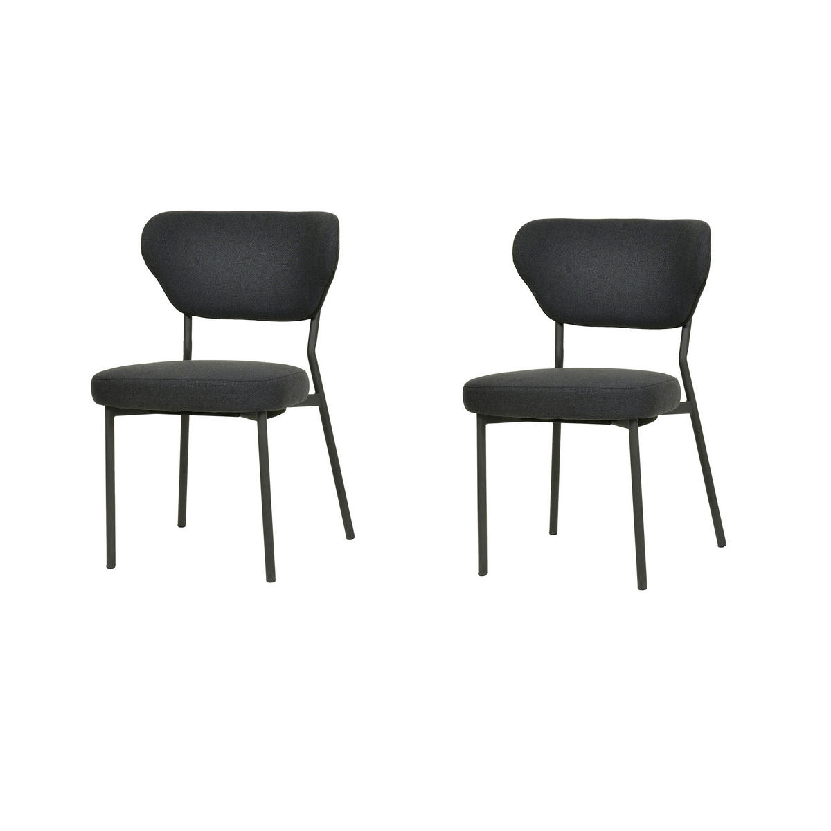 GARTENSESSEL-SET Schwarz  - Schwarz, Basics, Kunststoff/Textil (52/82/54cm)