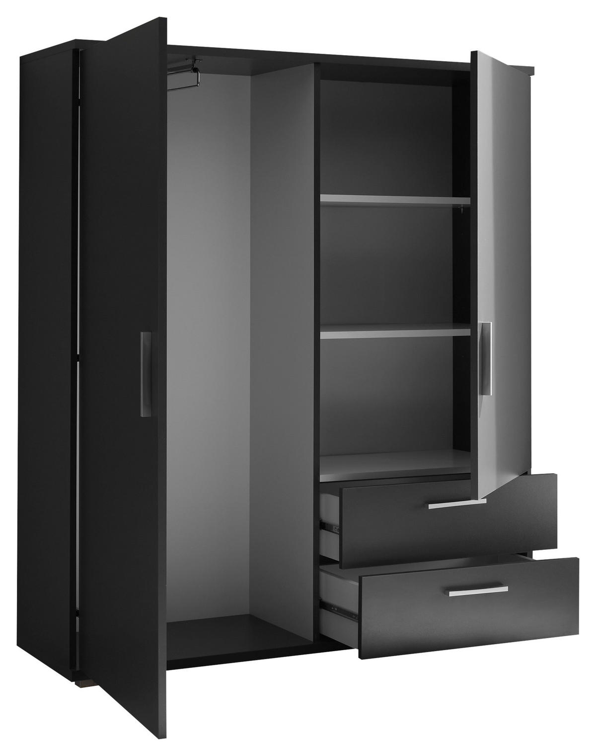 HIGHBOARD , 120/140/38 cm, 2 Schublade(n)  - Alufarben/Graphitfarben, KONVENTIONELL, Holzwerkstoff/Kunststoff (120/140/38cm) - Carryhome