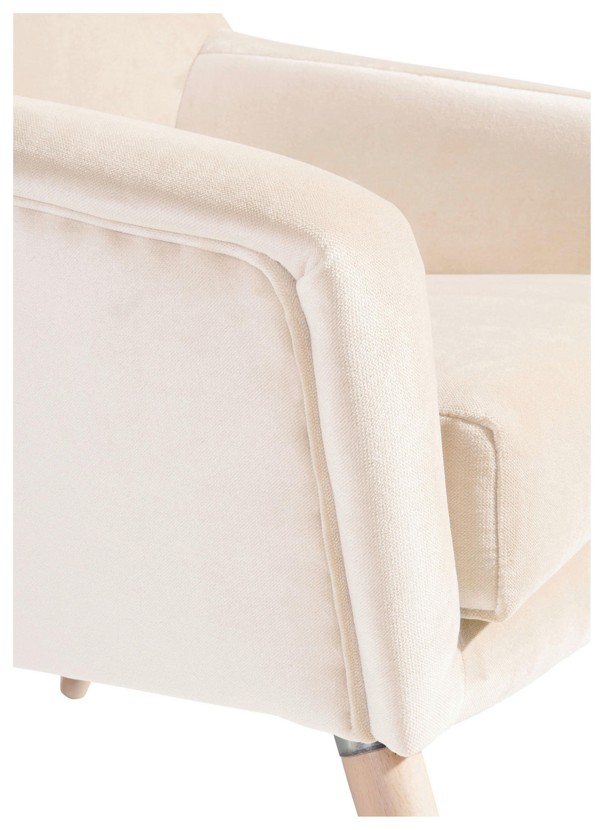 SESSEL in Samt, Velours Creme, Buchefarben  - Buchefarben/Creme, Design, Holz/Textil (67/81/71cm) - Max Winzer