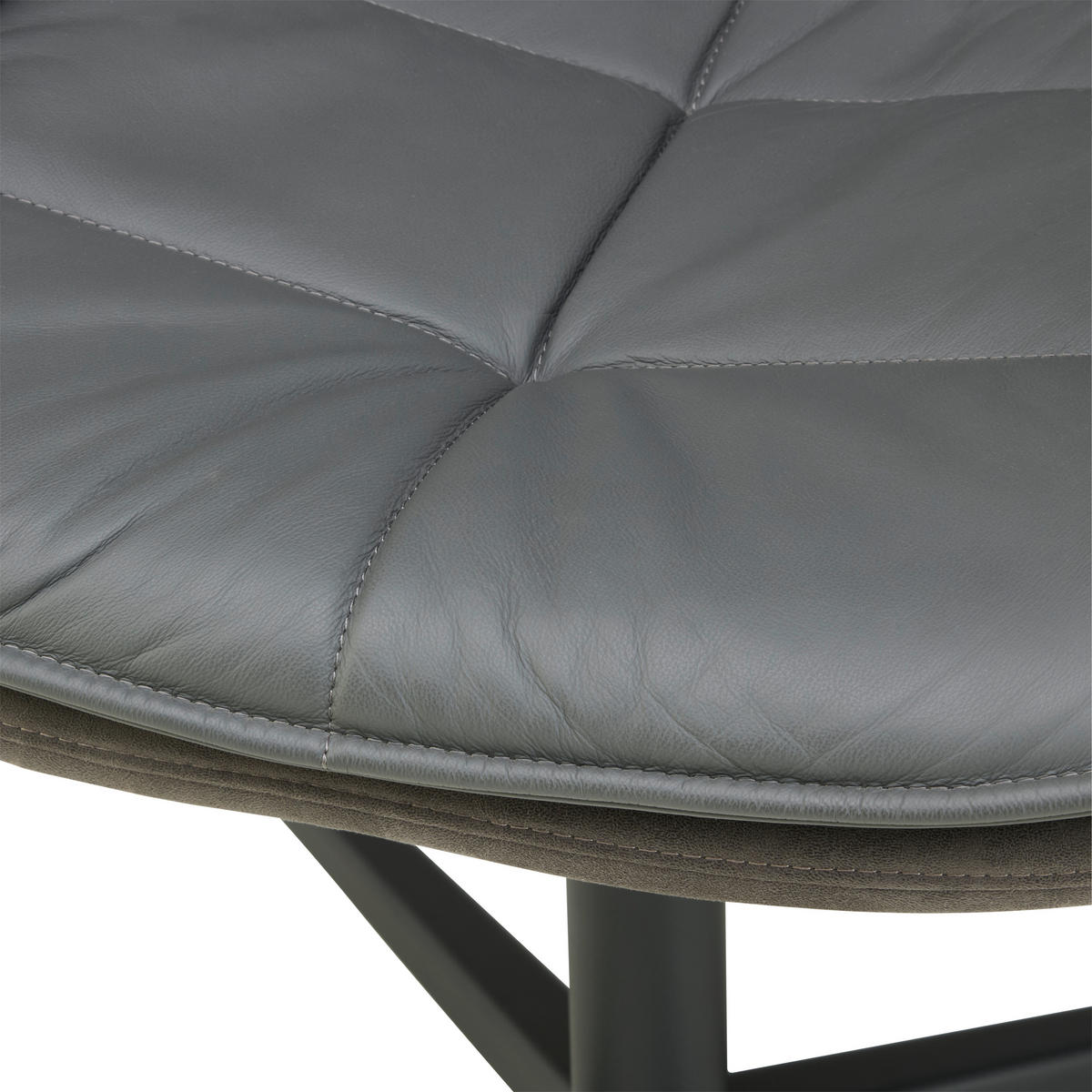 ARMLEHNSTUHL  in Eisen Webstoff Echtleder pigmentiert  - Schwarz/Grau, KONVENTIONELL, Leder/Textil (65/88/65cm) - Livetastic