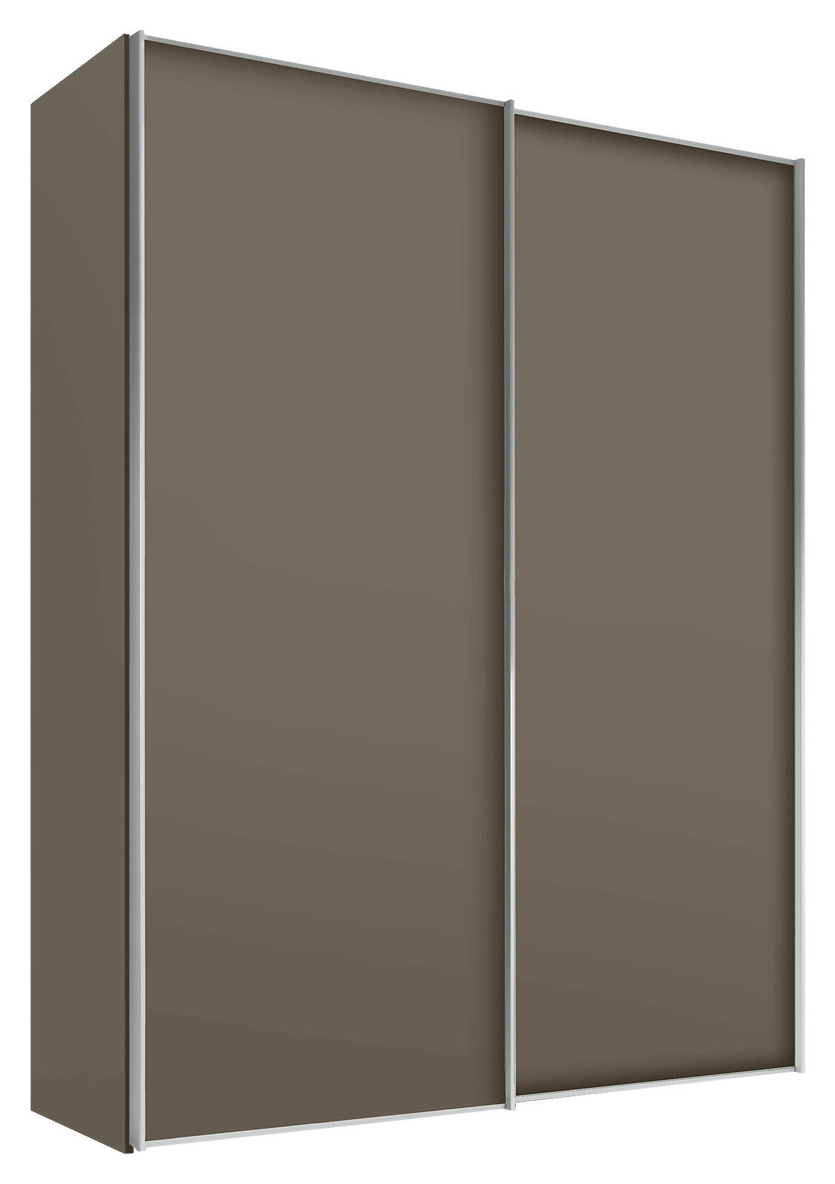 SCHWEBETÜRENSCHRANK in Mokka  - Alufarben/Mokka, Design, Holzwerkstoff/Metall (225/222/68cm) - Moderano