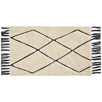 BADEMATTE Schwarz, Elfenbein 60/100 cm  - Elfenbein/Schwarz, Design, Textil (60/100cm) - Esposa