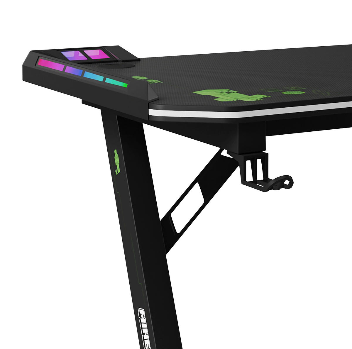 GAMINGTISCH 120/60/74 cm  in Schwarz  - Schwarz, MODERN, Holzwerkstoff/Metall (120/60/74cm) - Minecraft