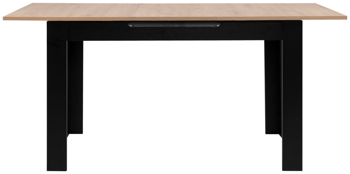 ESSTISCH in Holzwerkstoff 125-165/80/75 cm  - Schwarz/Eiche Artisan, Modern, Holzwerkstoff (125-165/80/75cm) - MID.YOU